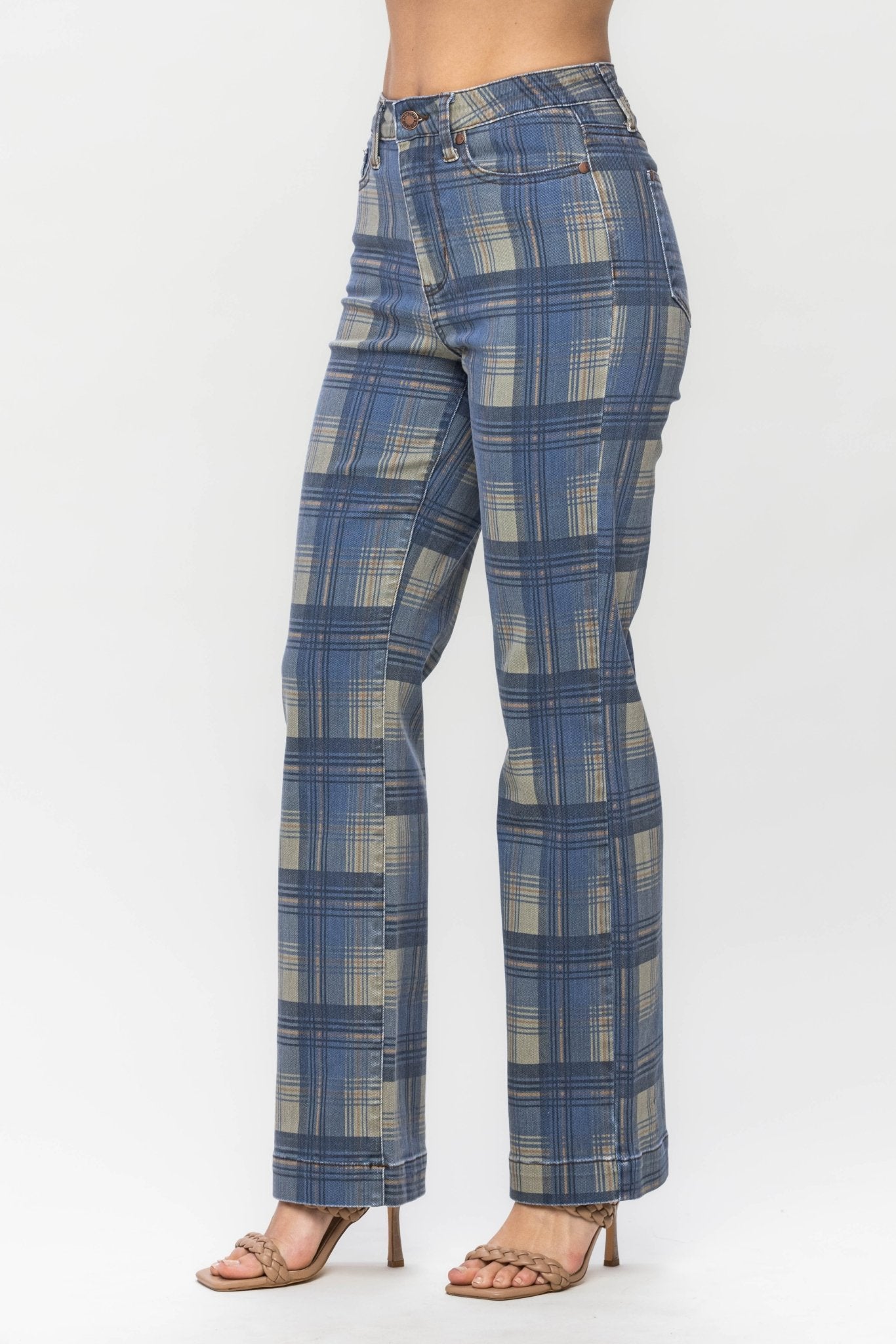 Sunday Stroll Plaid Jeans - Golden Hour BoutiqueJeans