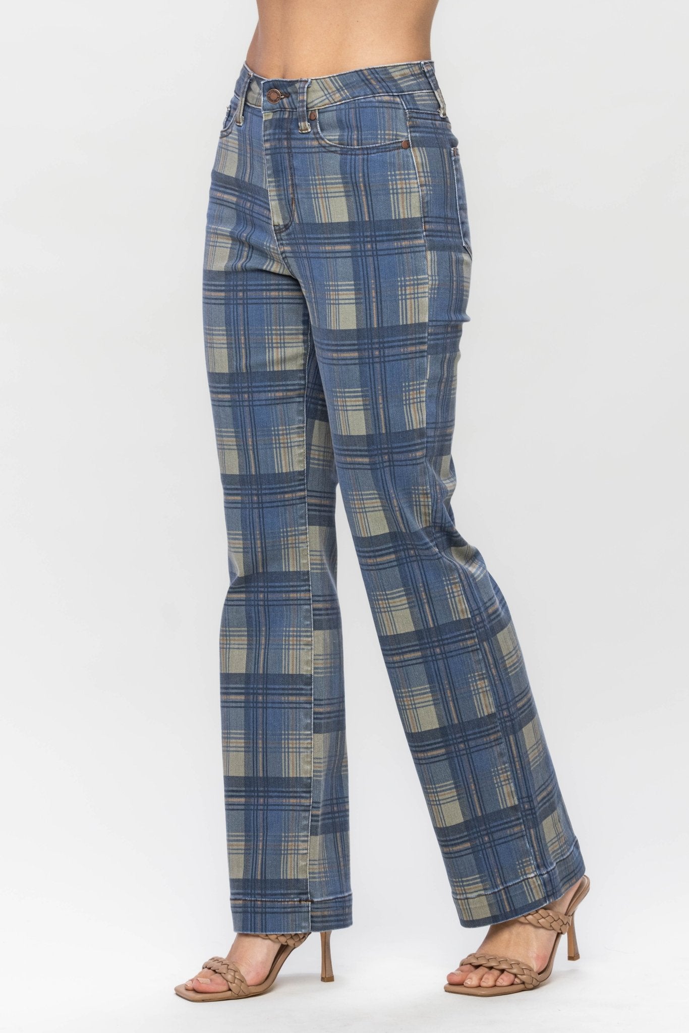Sunday Stroll Plaid Jeans - Golden Hour BoutiqueJeans
