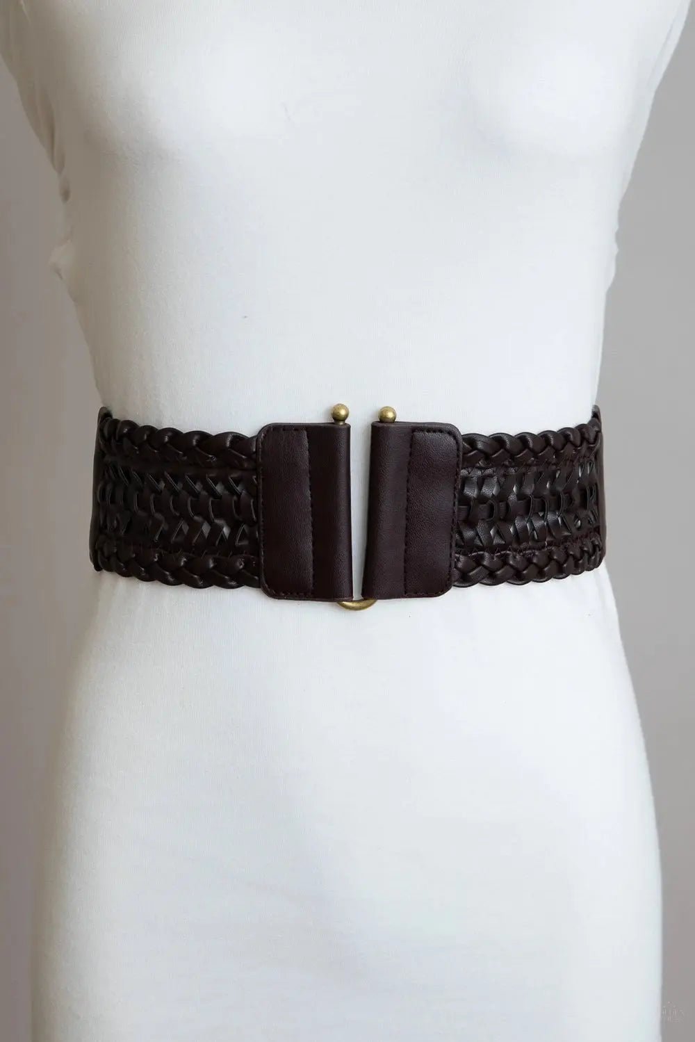 Thick Braided Leather Elastic Belt - Golden Hour BoutiqueBelts