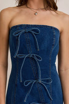 Tied Up in Denim Mini Dress - Golden Hour BoutiqueMini Dresses