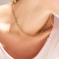 Turquoise Confetti Necklace - Golden Hour BoutiqueNecklaces