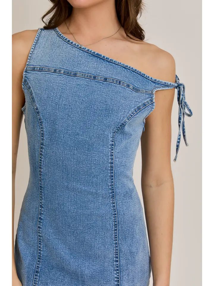 Twist of Denim Dress - Golden Hour BoutiqueMini Dresses