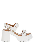 Urla Eyelet Detail Platform Heel Sandals - Golden Hour Boutique