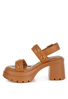 Urla Eyelet Detail Platform Heel Sandals - Golden Hour Boutique