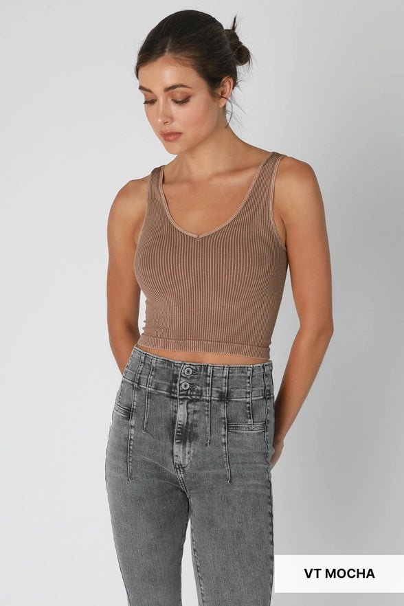 Vintage Reversible Crop Tank - Golden Hour BoutiqueTank Tops
