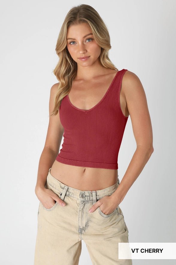 Vintage Reversible Crop Tank - Golden Hour BoutiqueTank Tops