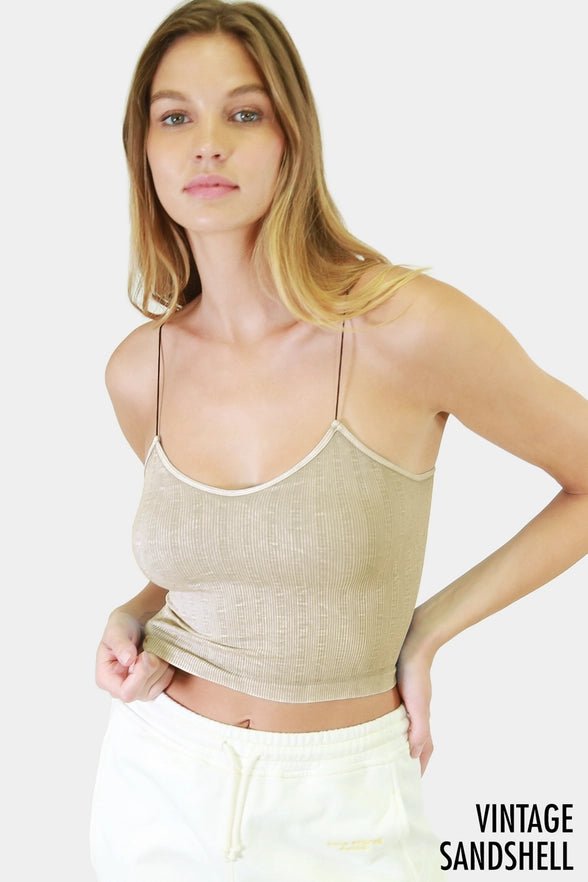 Vintage Ribbed Crop Tank - Golden Hour BoutiqueBralettes