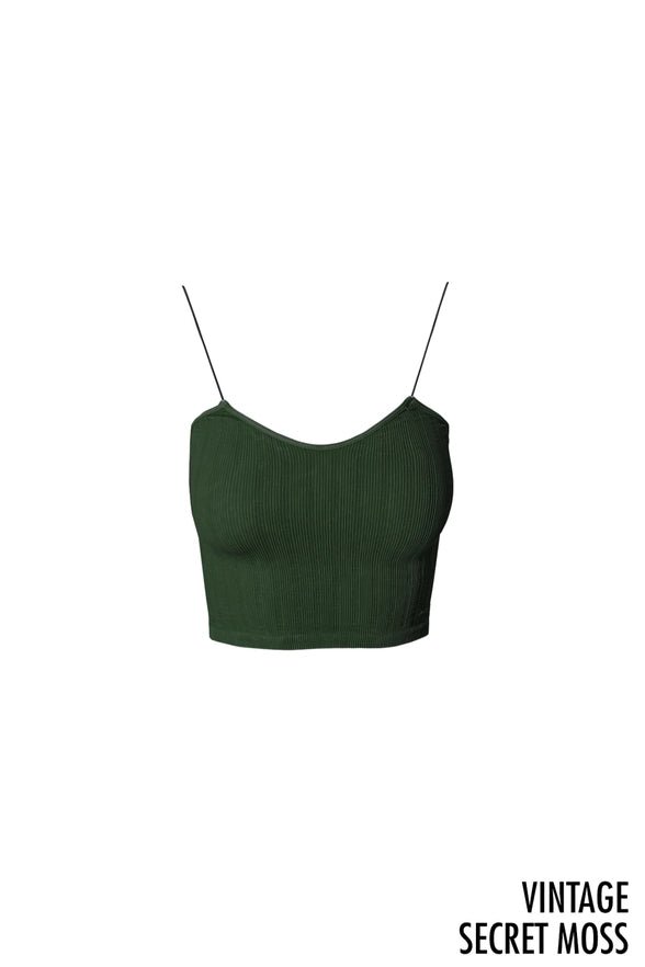 Vintage Ribbed Crop Tank - Golden Hour BoutiqueBralettes