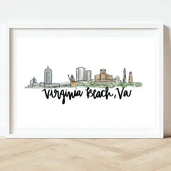 Virginia Beach Skyline Print - Golden Hour BoutiqueGifts