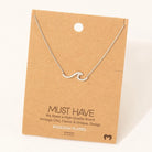 Wave Rhinestone Necklace - Golden Hour Boutique