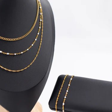 White Confetti Necklace - Golden Hour BoutiqueNecklaces