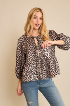 Wild Ties Leopard Blouse - Golden Hour BoutiqueBlouses