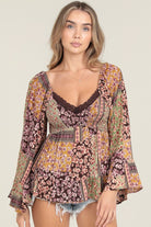 Wildflower Patchwork Top - Golden Hour BoutiqueLong Sleeve Blouse