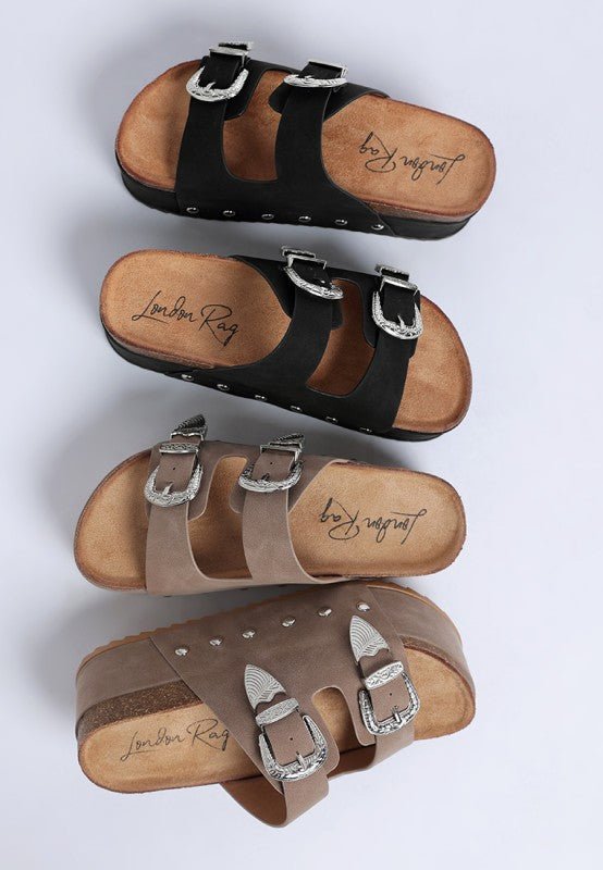 Zaphod Faux Leather Flatform Slip Ons - Golden Hour Boutique