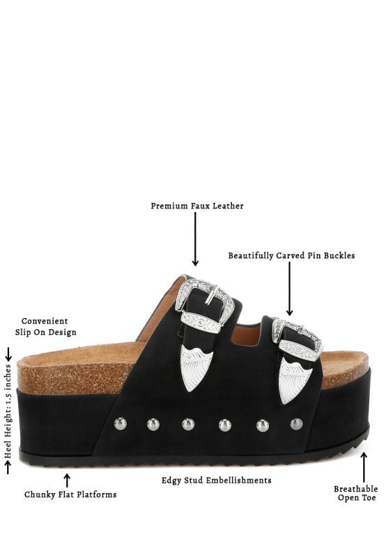 Zaphod Faux Leather Flatform Slip Ons - Golden Hour Boutique