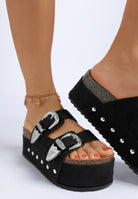 Zaphod Faux Leather Flatform Slip Ons - Golden Hour Boutique