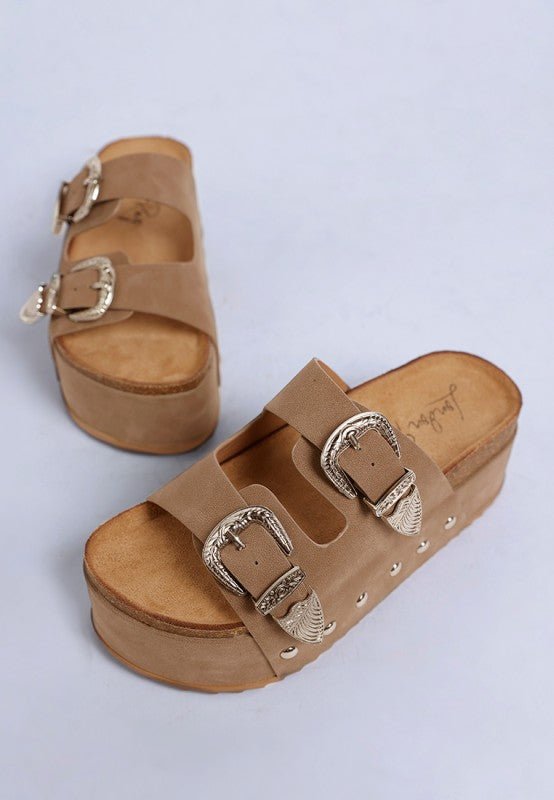 Zaphod Faux Leather Flatform Slip Ons - Golden Hour Boutique