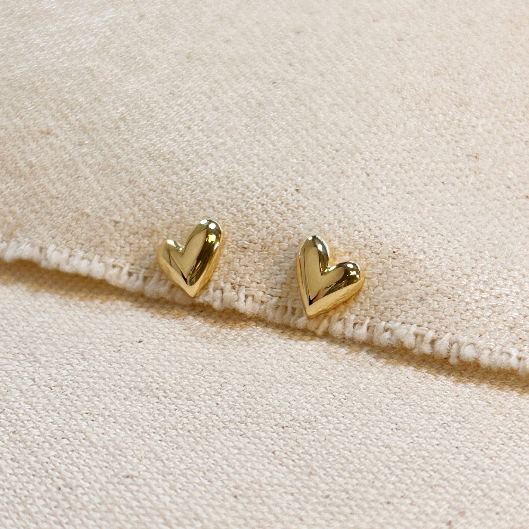 Mini Uneven Heart Stud Earrings