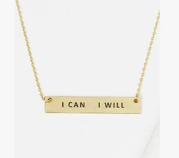 I Can & I Will Cancer Awareness Necklace
