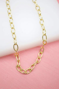Gold 5mm Oval Link Chain Necklace