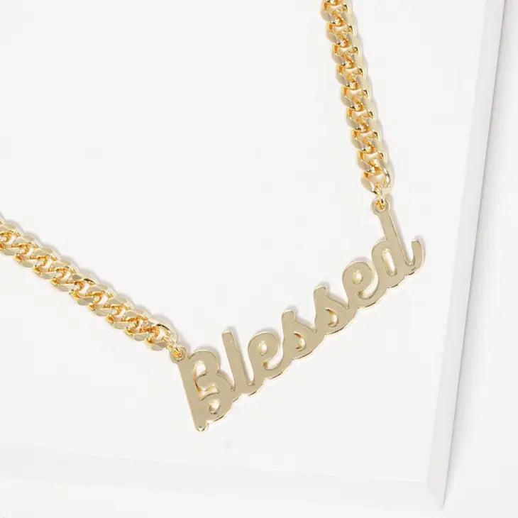 Affirmation Gold Cuban Chain Necklace