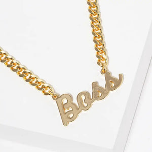 Affirmation Gold Cuban Chain Necklace