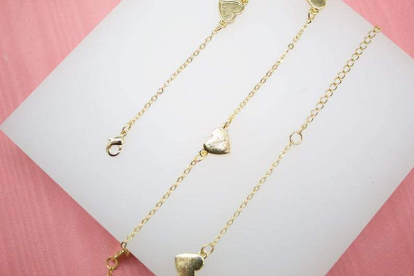 Gold Dainty Heart Chain Necklace