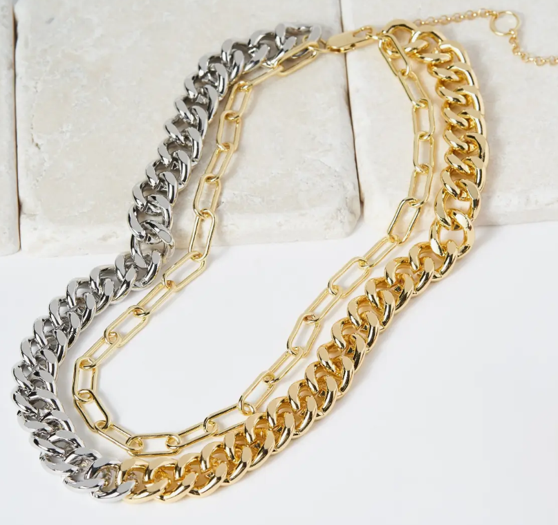 Layered Thick Chain Necklace