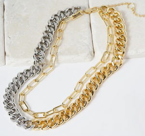 Layered Thick Chain Necklace