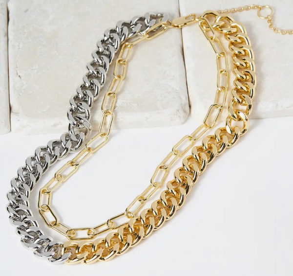 Layered Thick Chain Necklace